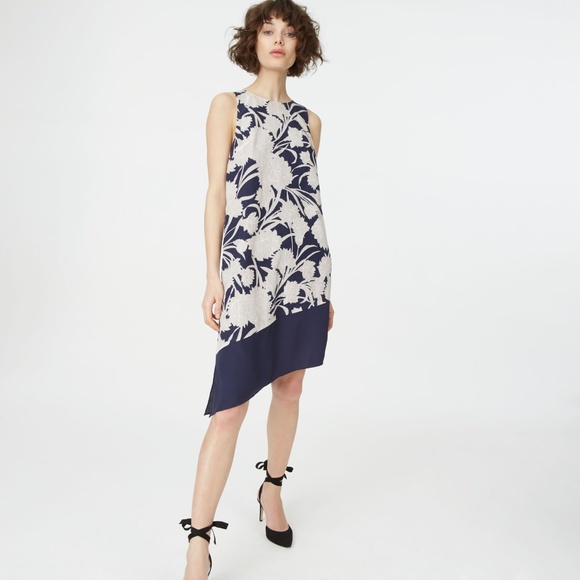 Club Monaco Dresses & Skirts - Club Monaco Asymmetric Blue/White Dress - Size S/4